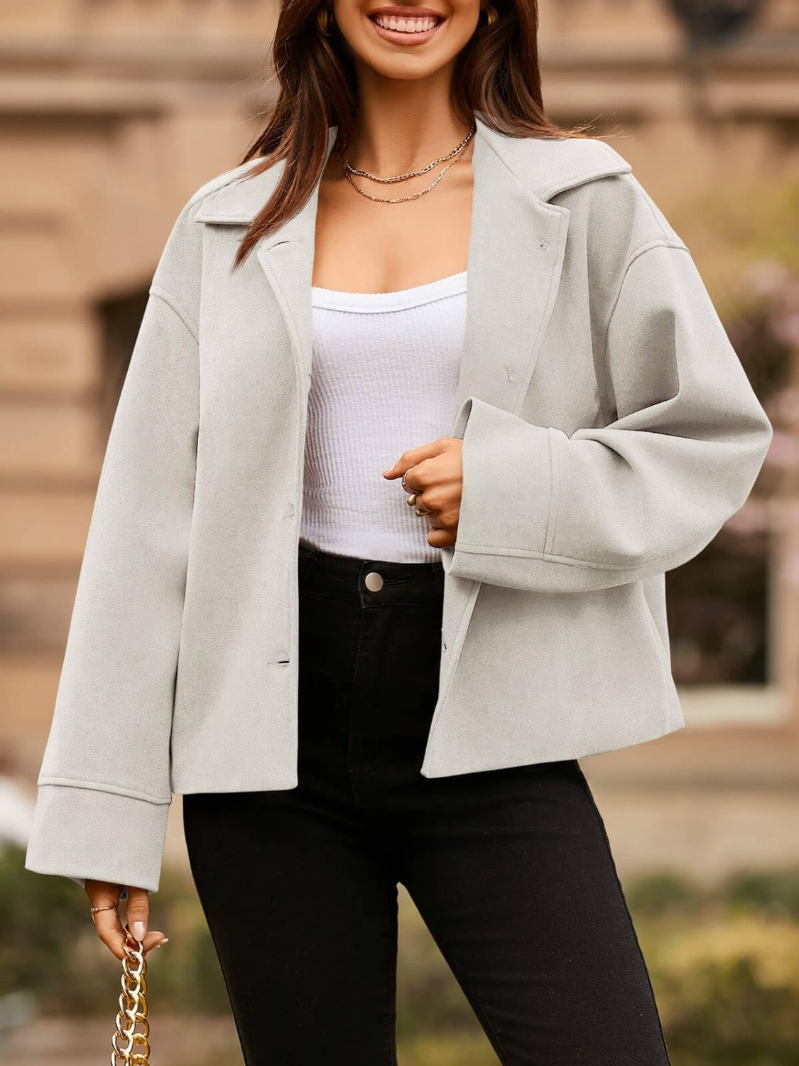 Ivanna | Jacket with collar and dropped shoulders
