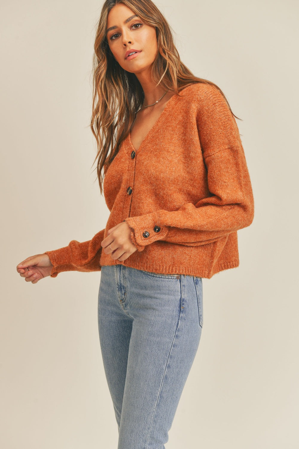 Carla | MABLE long-sleeved cardigan with button placket