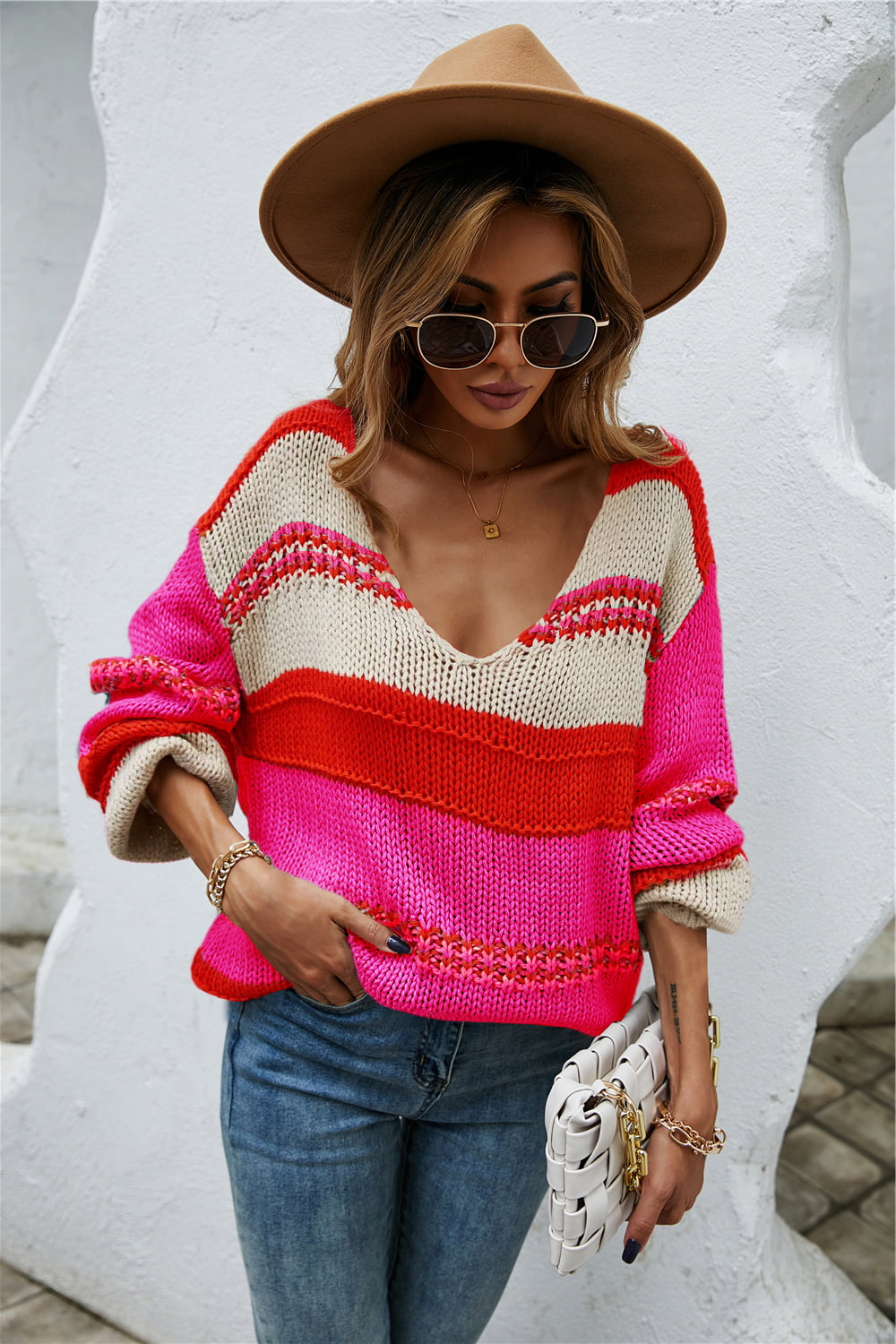 Johanna | Color block scoop neck sweater