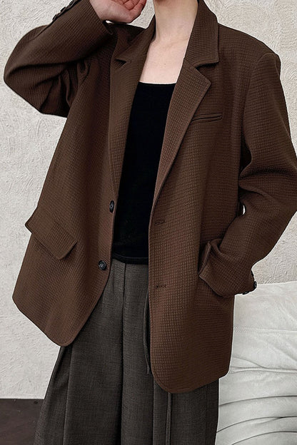 Waffle Textured Oversized Blazer