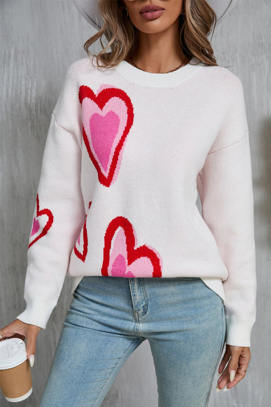 Elsa | Heart-shaped, long-sleeved crew neck sweater