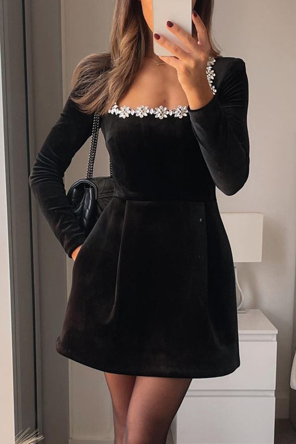 Xenia® | Elegant Midi Dress With Puff Sleeves And Belt