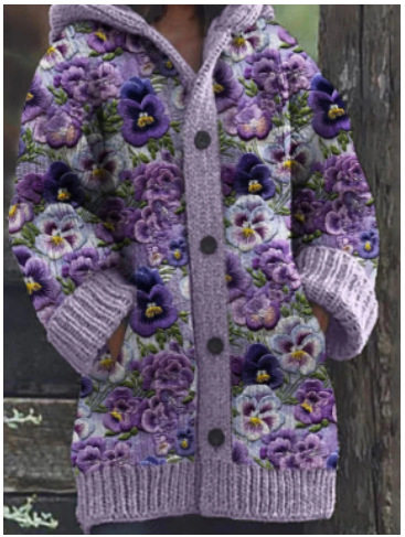 Maria | Warmly lined hoodie with a cat motif