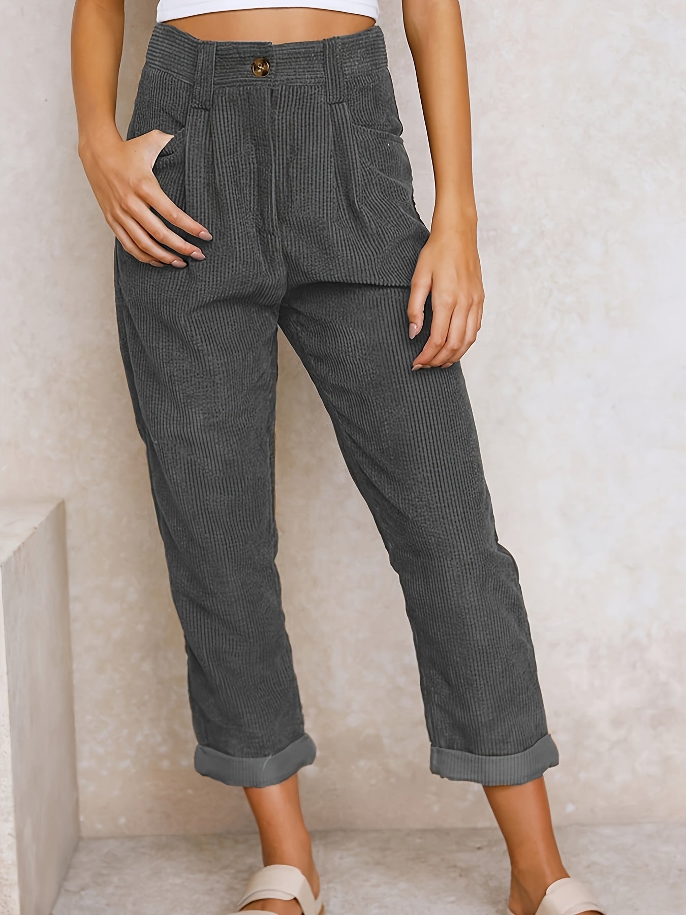 Hilda® | straight leg corduroy trousers for women