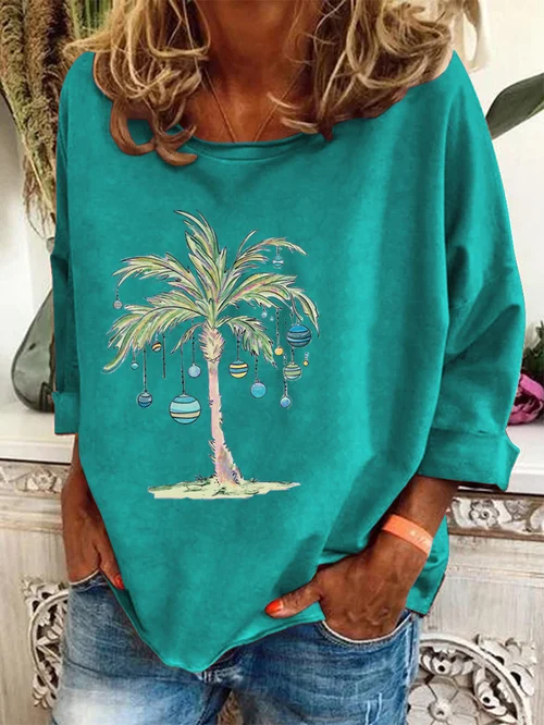 Justina | Casual coconut print Christmas top for women