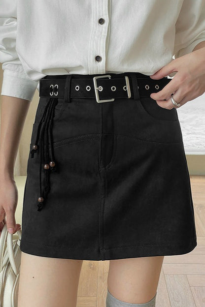 A-Line Mini Tassel Waist Skirt
