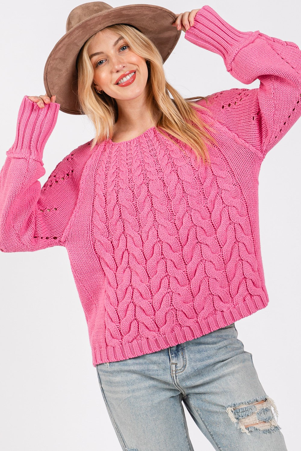 Mariana | Long-sleeved cable knit sweater