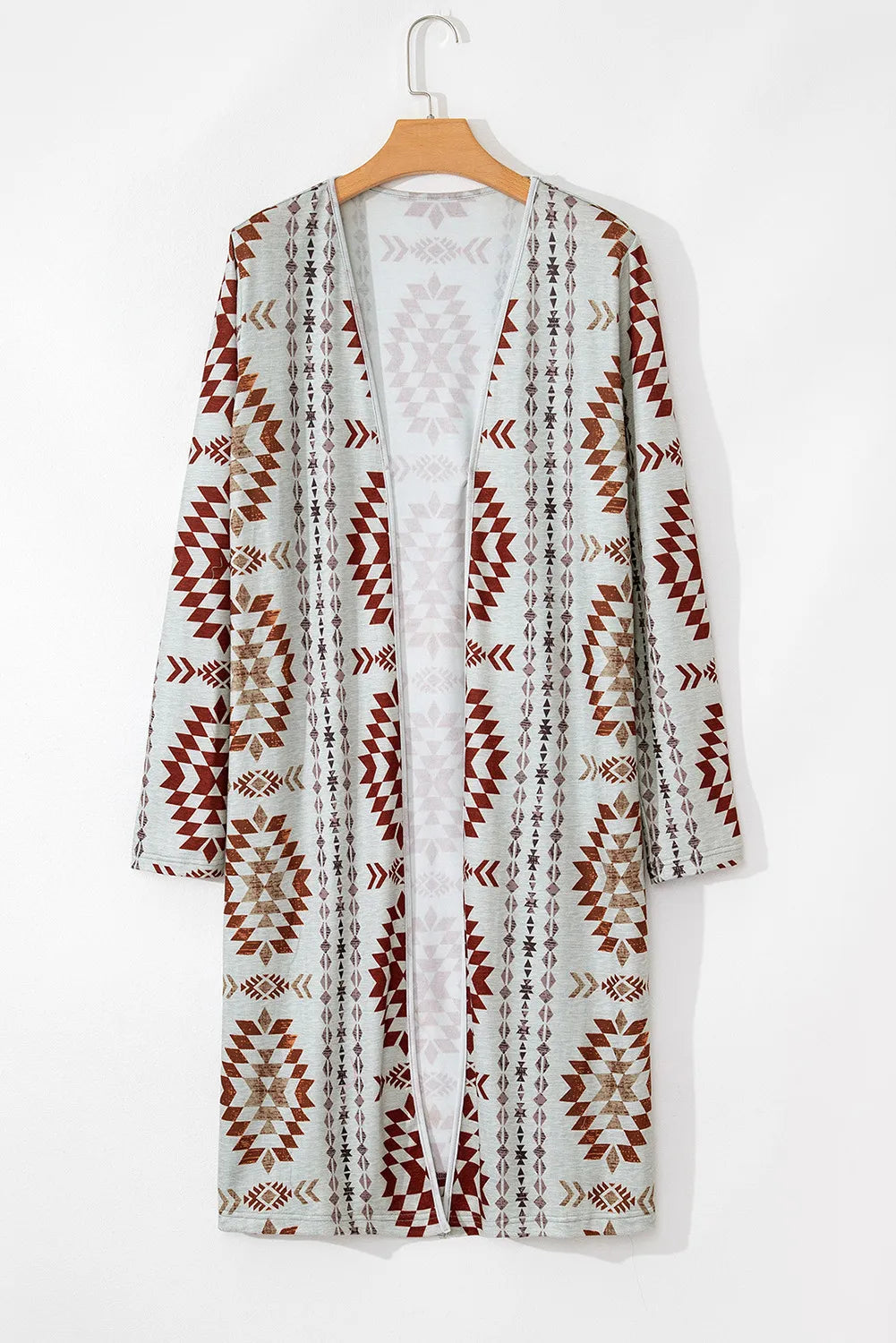 Hannelore | Geometric long sleeve open front cover-up