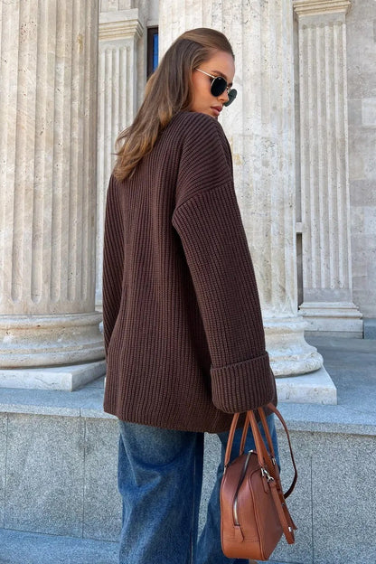 Relaxed Cozy Tie Waist Knit Cardigan