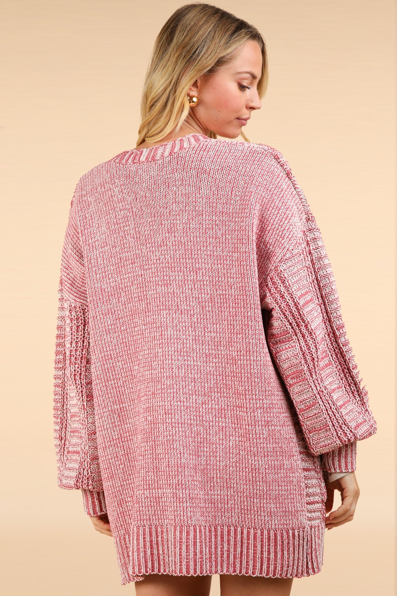 Paty | VERY J cable knit open front cardigan