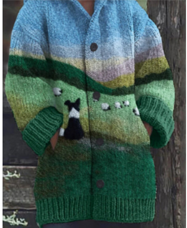 Leire | Warmly lined hoodie with a cat motif
