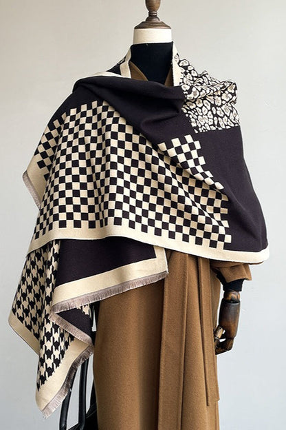 Checkered Plush Scarf