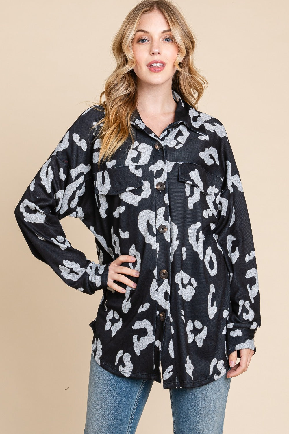 Raquel | Animal print buttoned cardigan