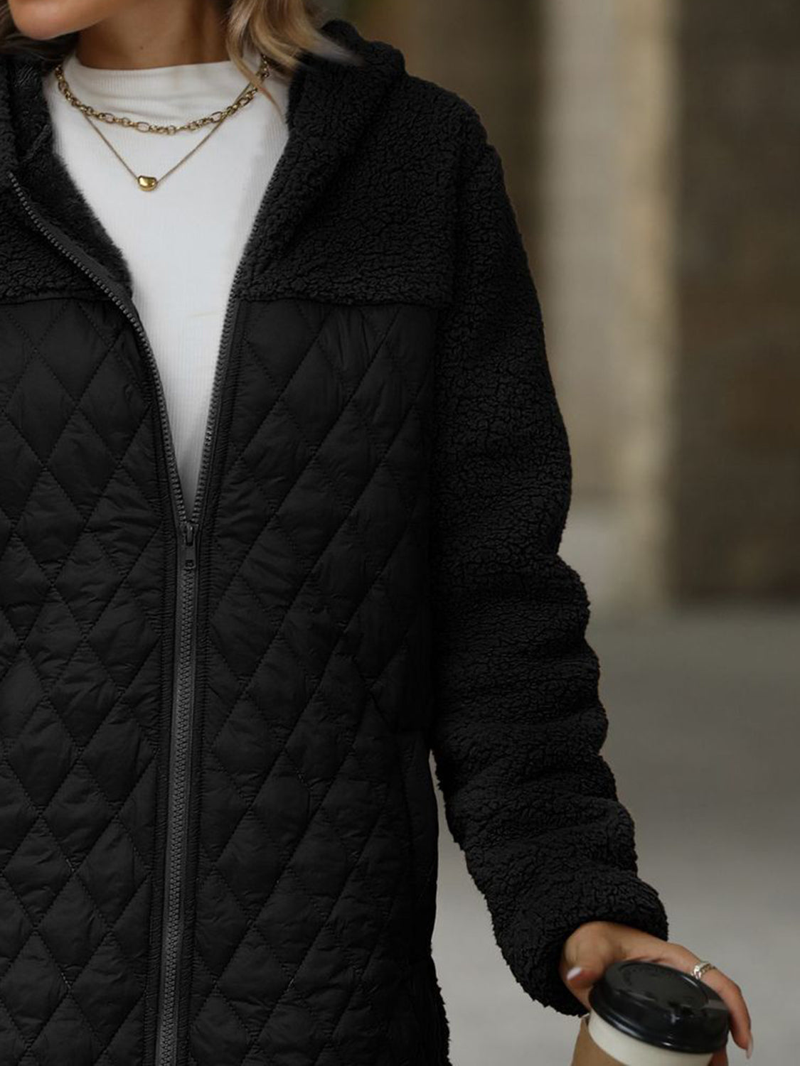 Zaira | Structured, long-sleeved, zip-up hooded coat