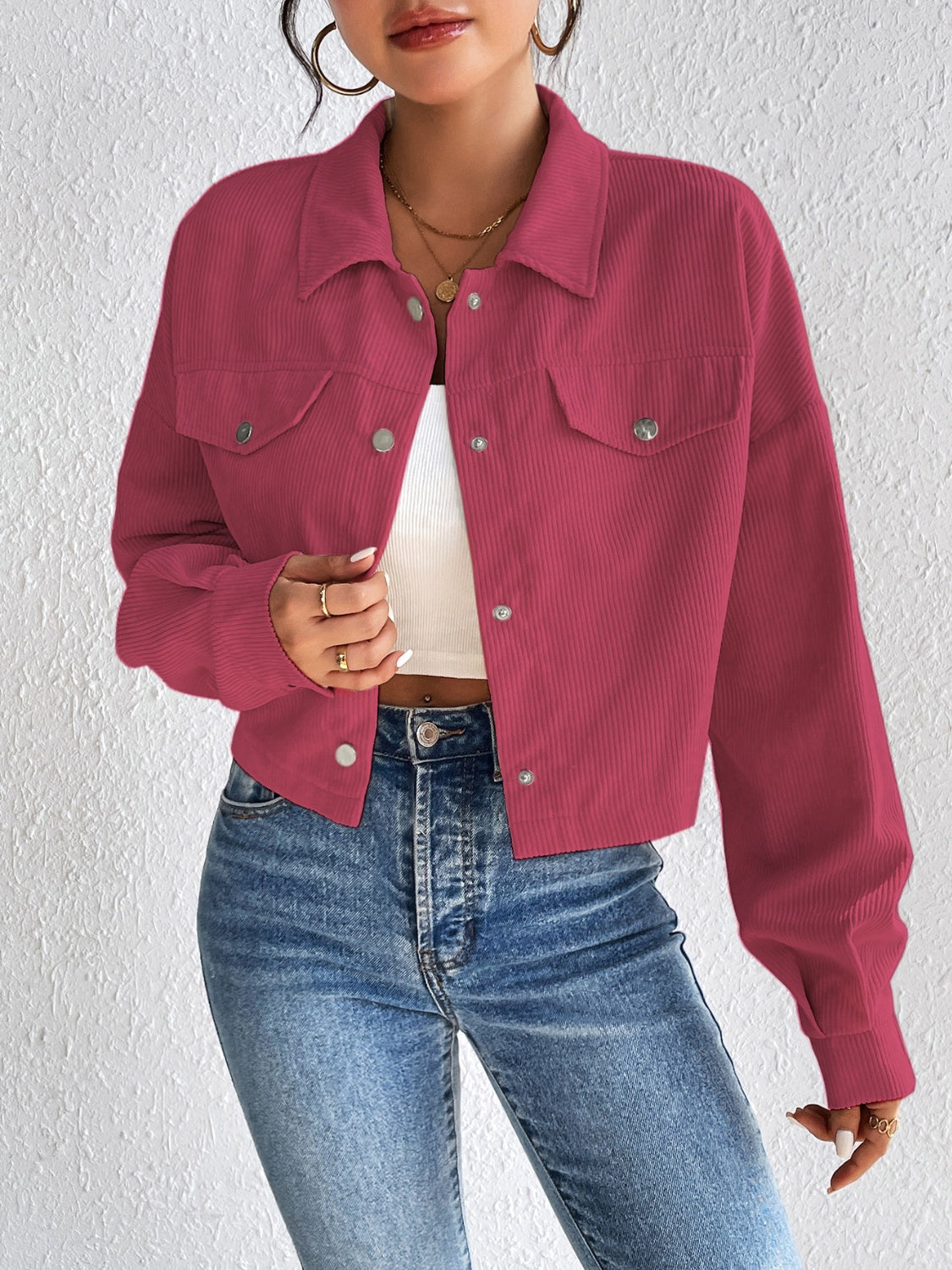 Constance | Long sleeve jacket with snap fastening