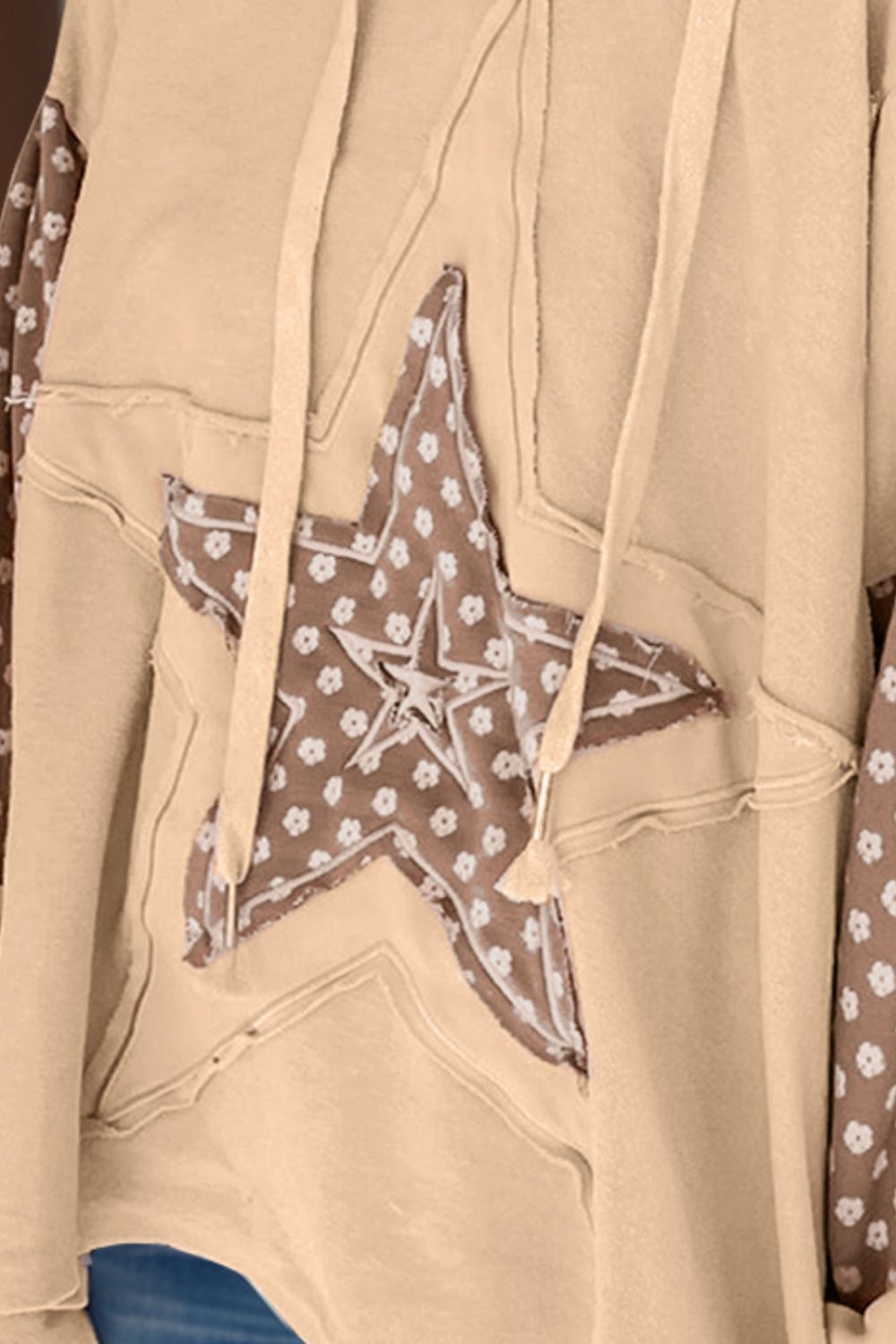 Paola | Long sleeve drawstring hoodie with star motif