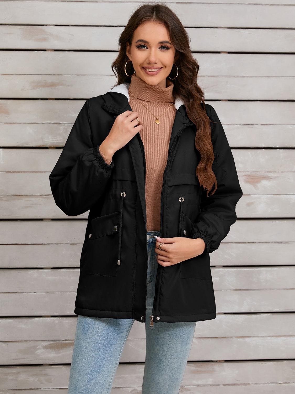 Stefanie | Hooded jacket with drawstring and long sleeves