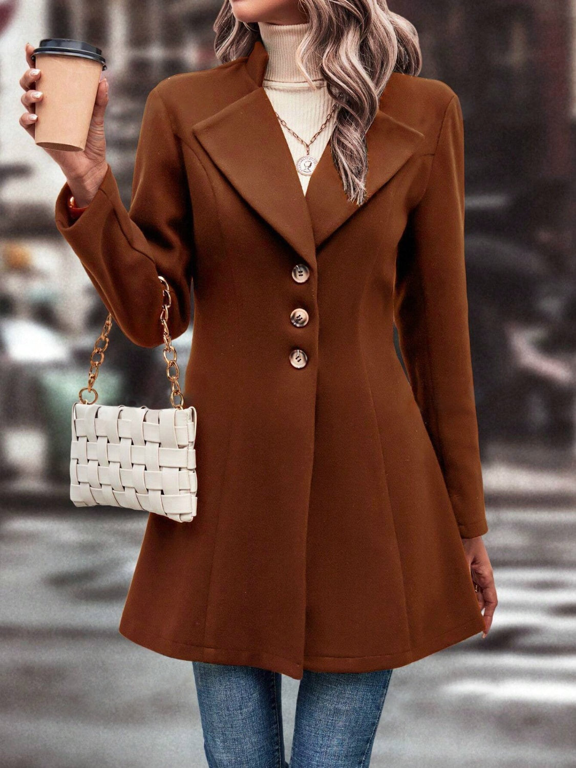 Evelyn | Long-sleeved, long-sleeved collared coat