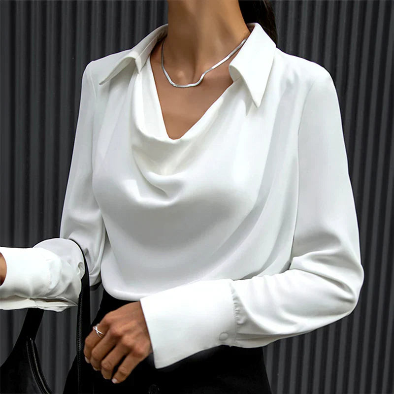 Araxie® | Satin Blouse With A Cowl Neckline