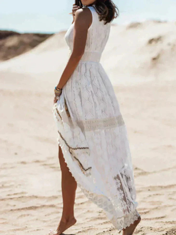 Daniela | Women's Sleeveless Lace A-Line Maxi Dress