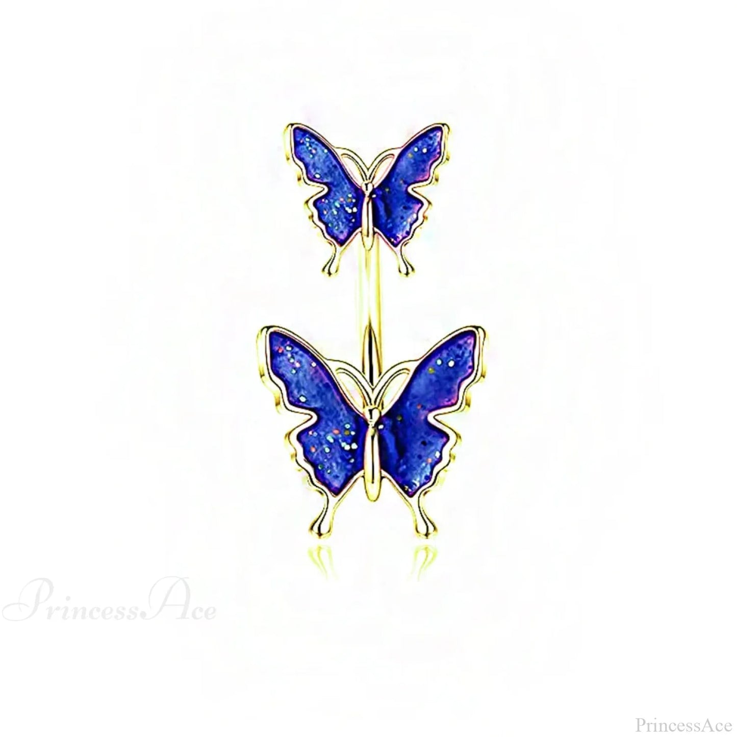 Dark Butterfly Pendant Belly Ring