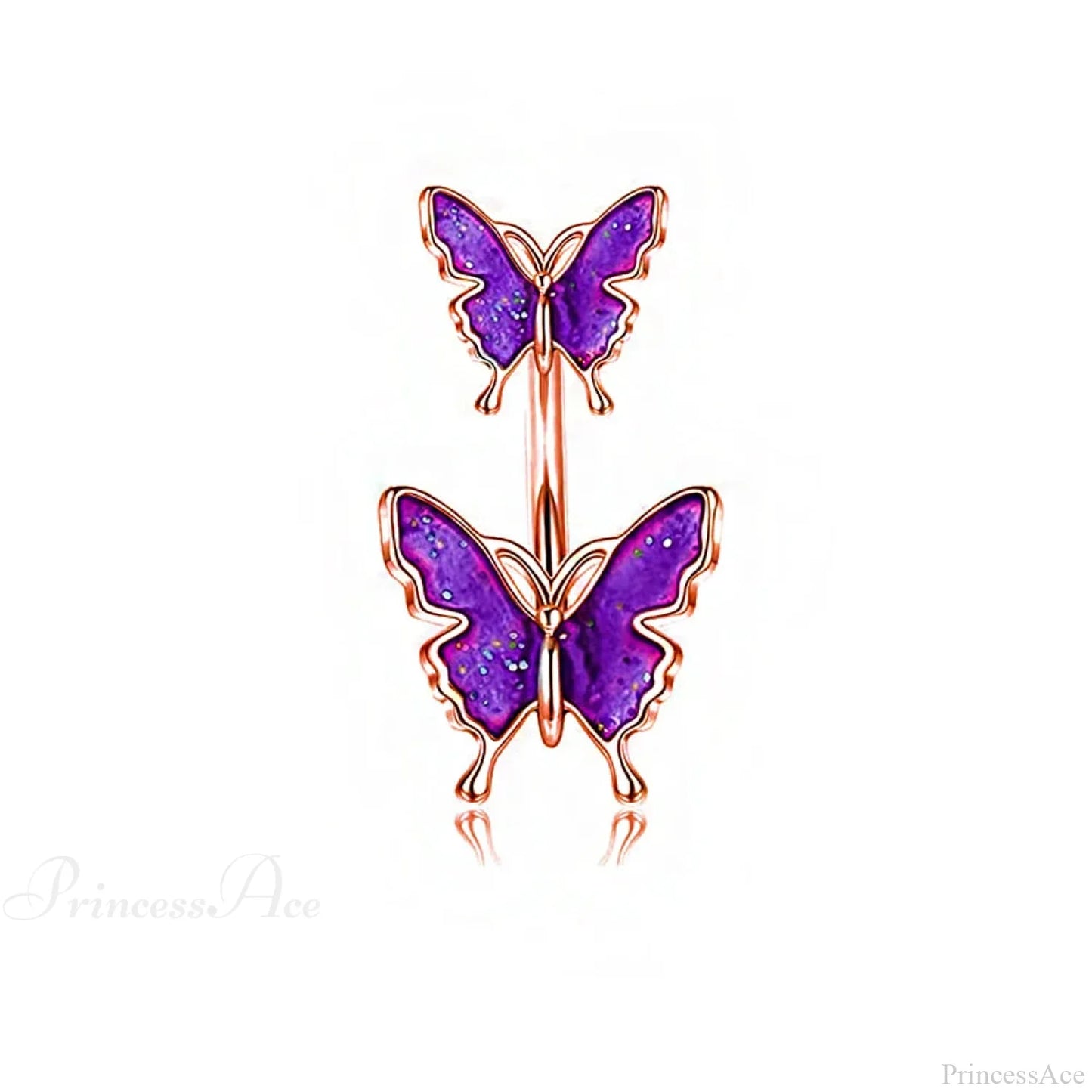 Dark Butterfly Pendant Belly Ring