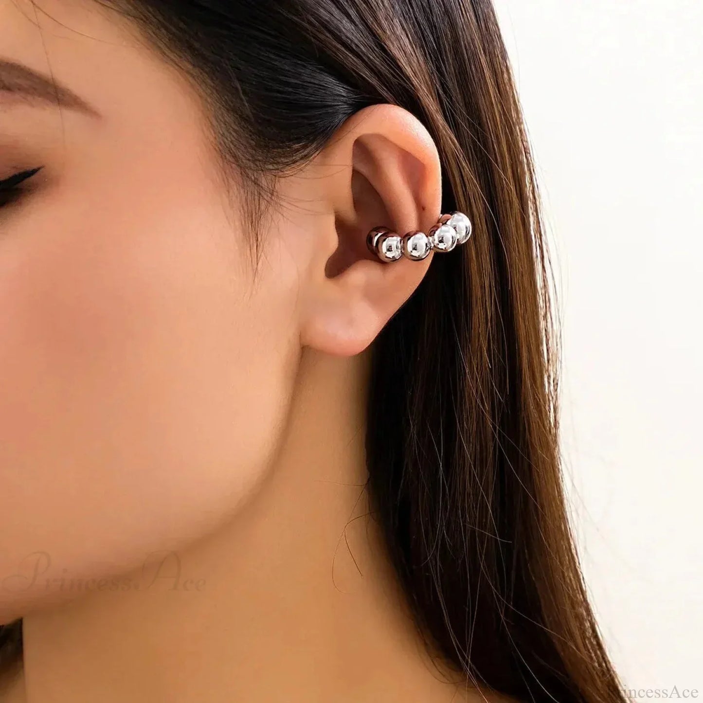 Dark Circular Shiny No Piercing Clip Earring