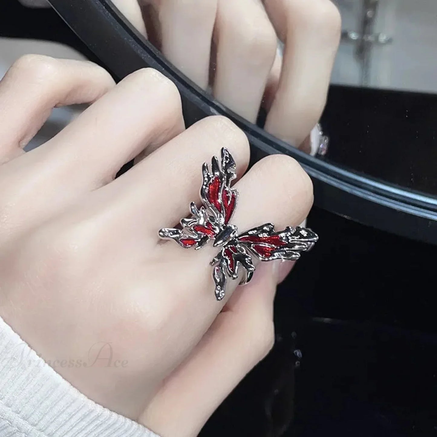 Dark Crystal Ebony Spider Ring
