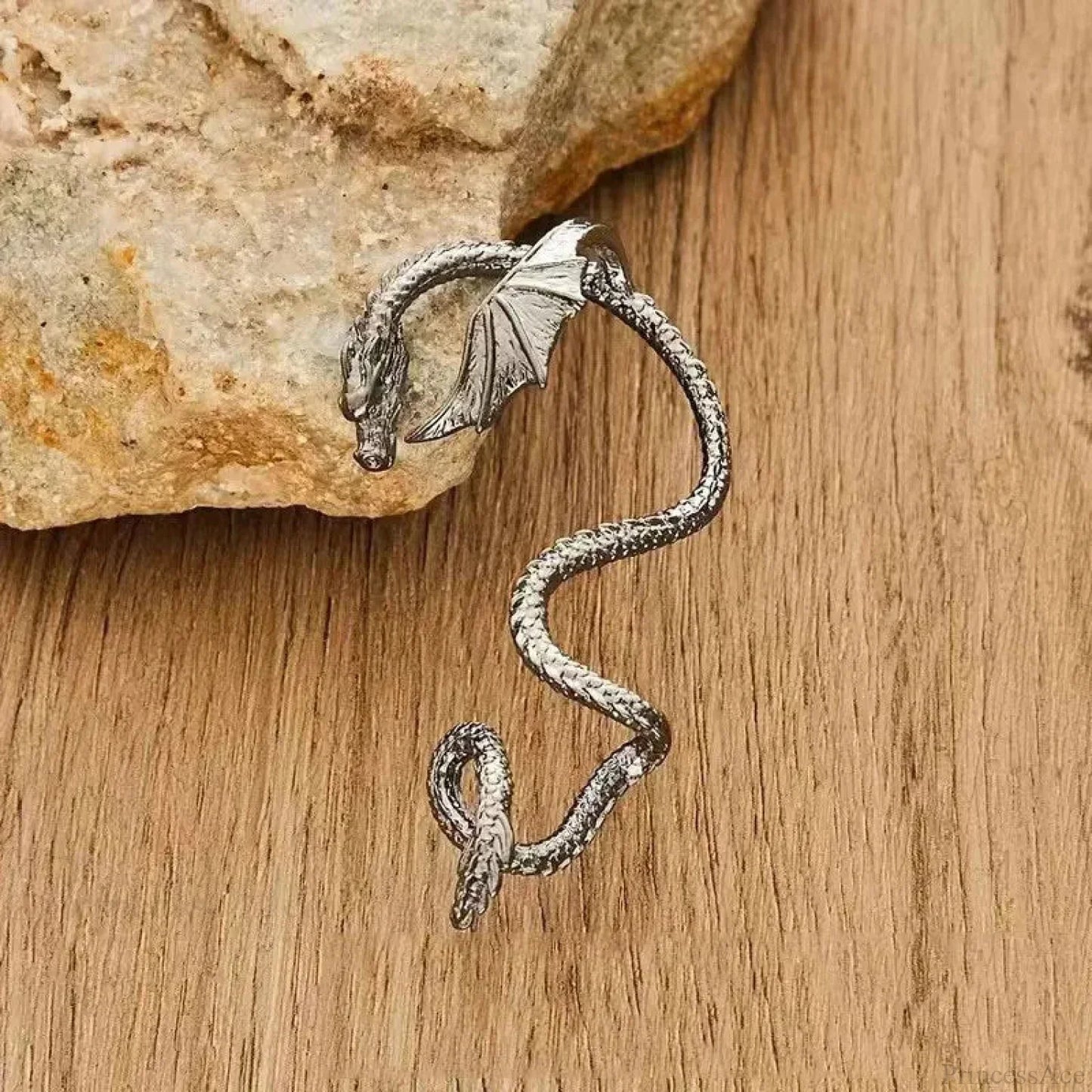Dark Dragon Envelop Vintage Creature Post Earring