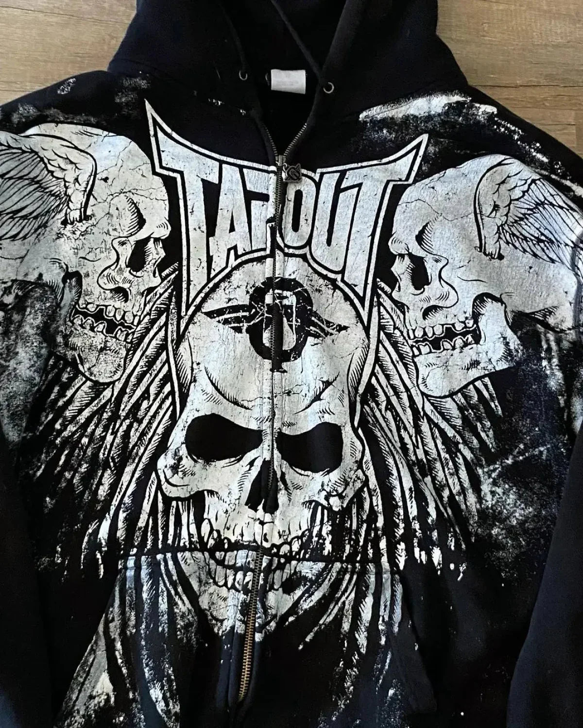 Dark Skull Design Zip Hoodie