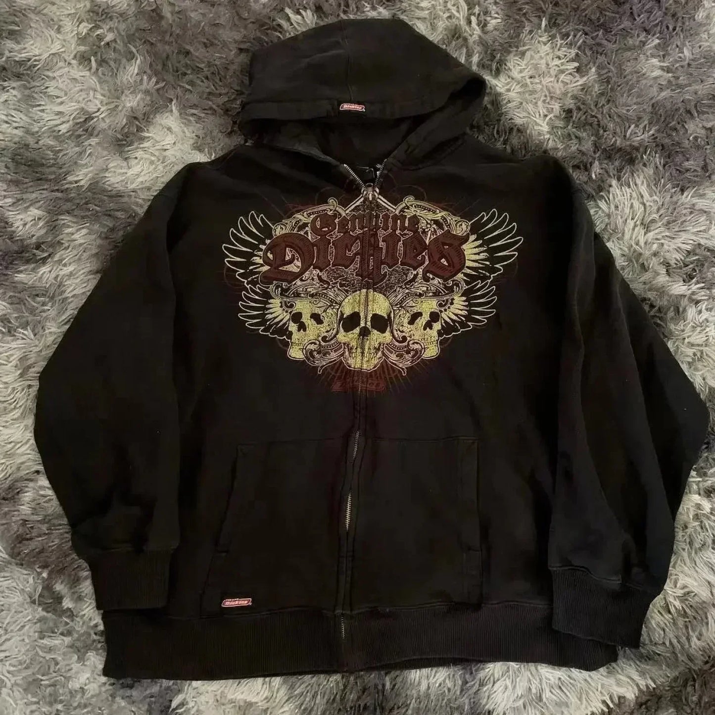 Dark Skull Oversized Zipper Hoodie