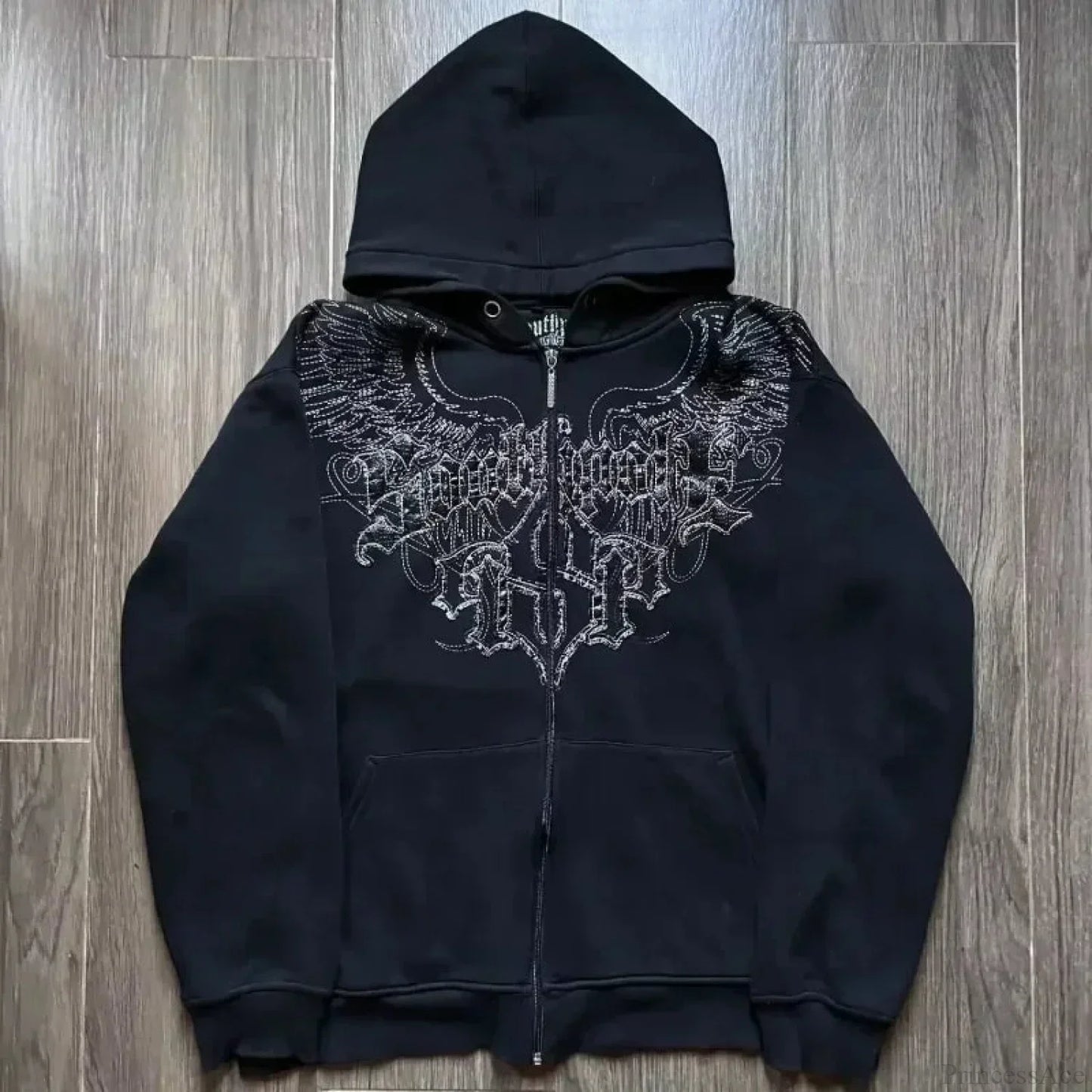 Dark Skull Oversized Zipper Hoodie