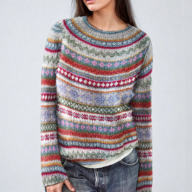 Paula | Colorful striped knit sweater