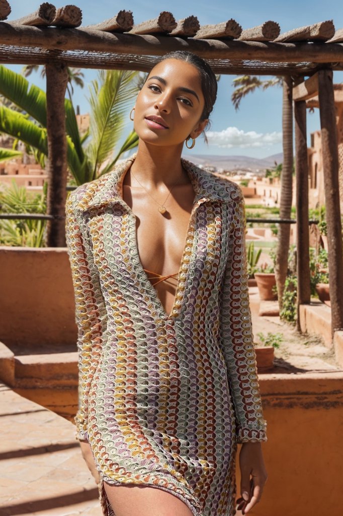 Wanda® | Crochet V-Neck Collar Maxi Dress