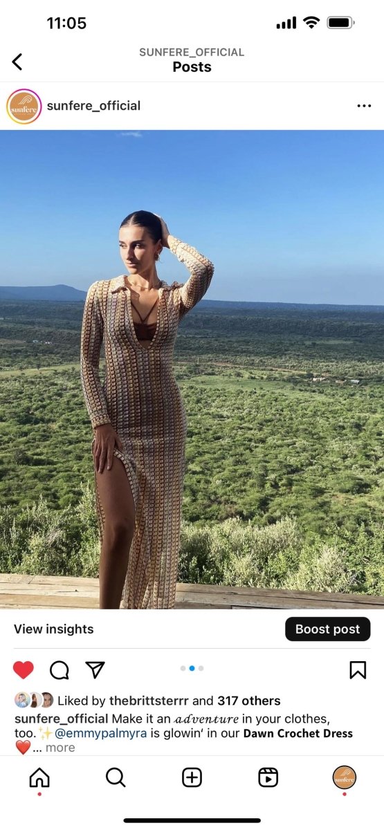 Wanda® | Crochet V-Neck Collar Maxi Dress