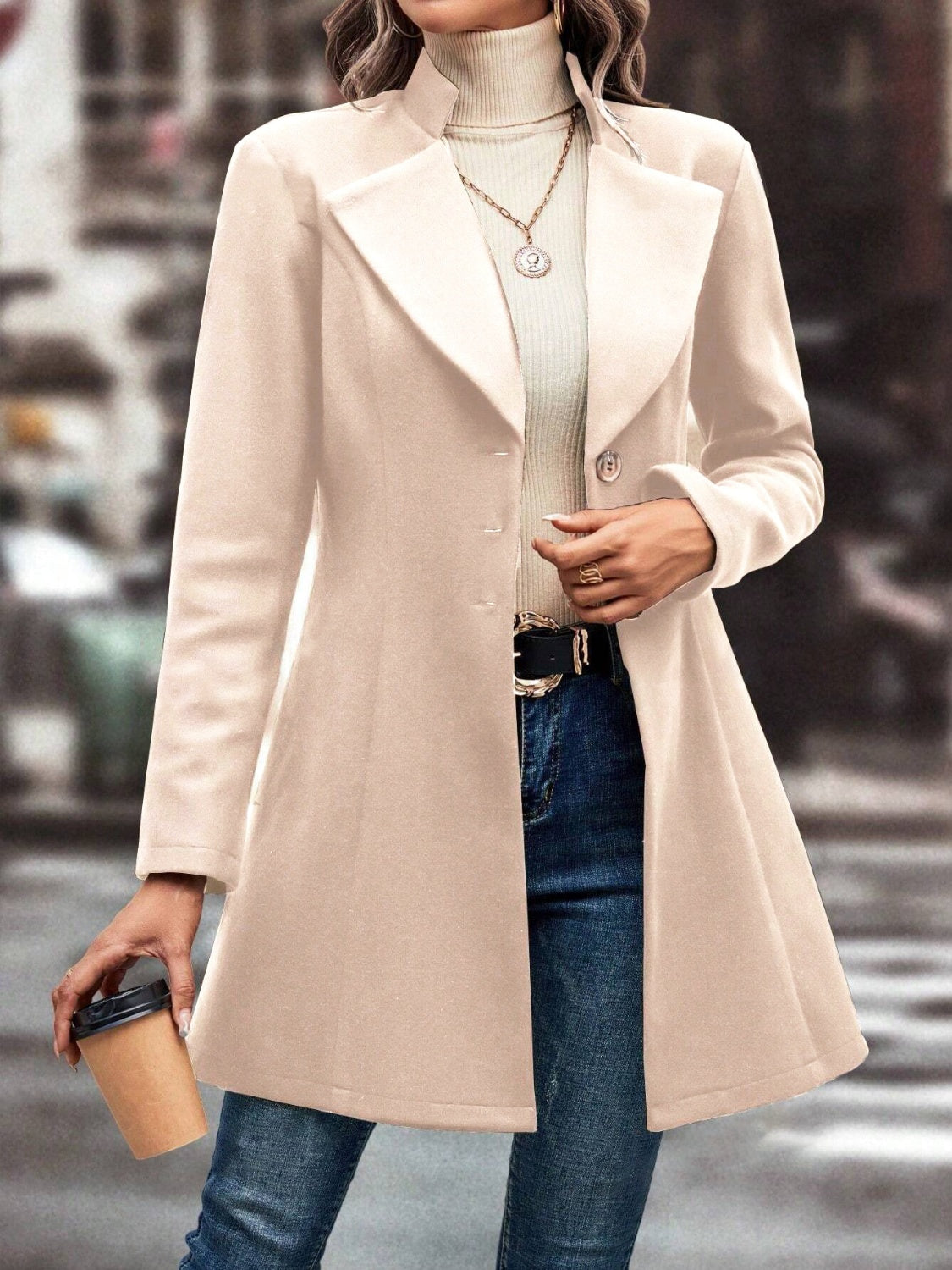 Evelyn | Long-sleeved, long-sleeved collared coat