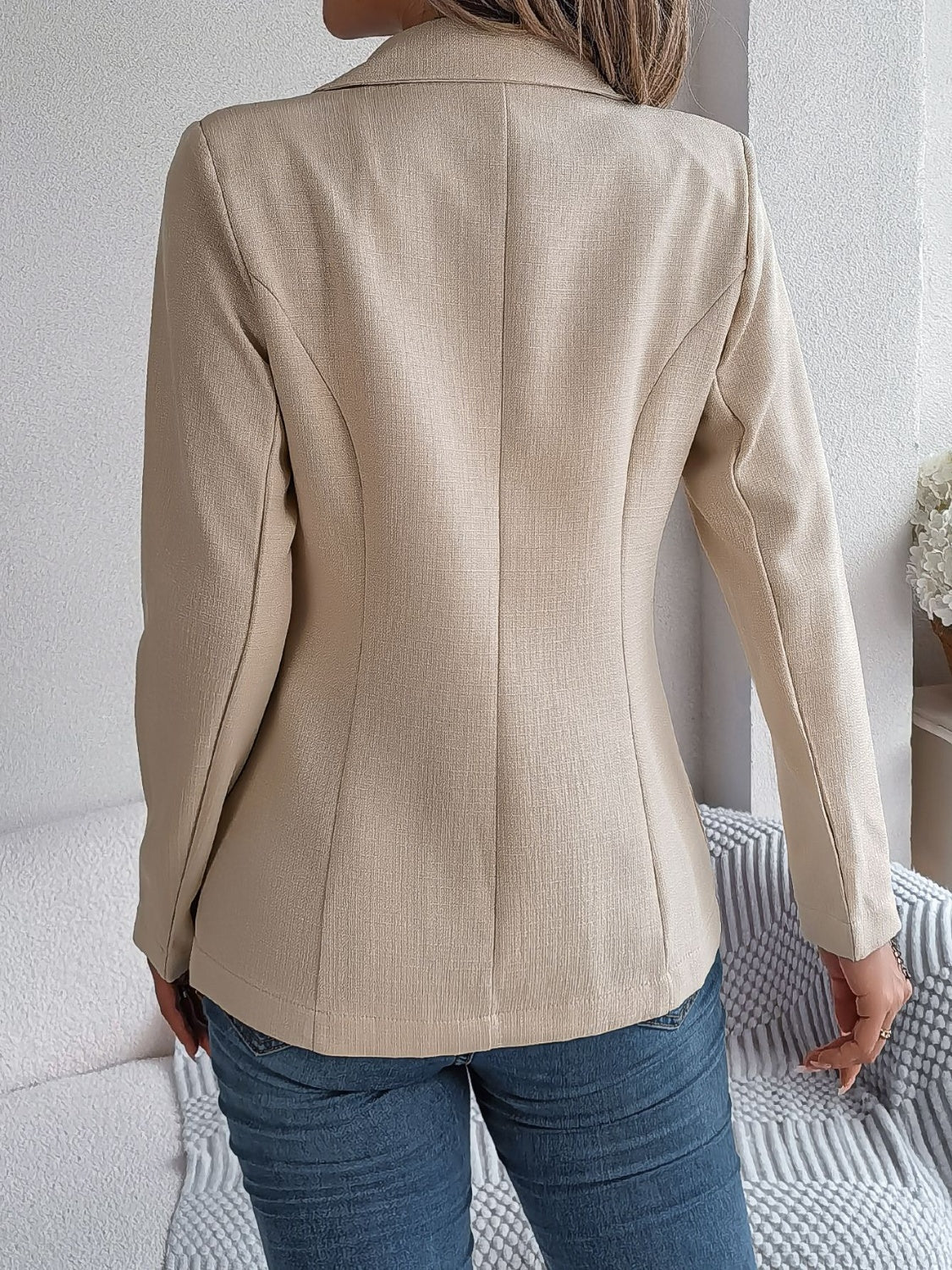 Simone | Long-sleeved blazer with decorative lapel collar and pocket flap