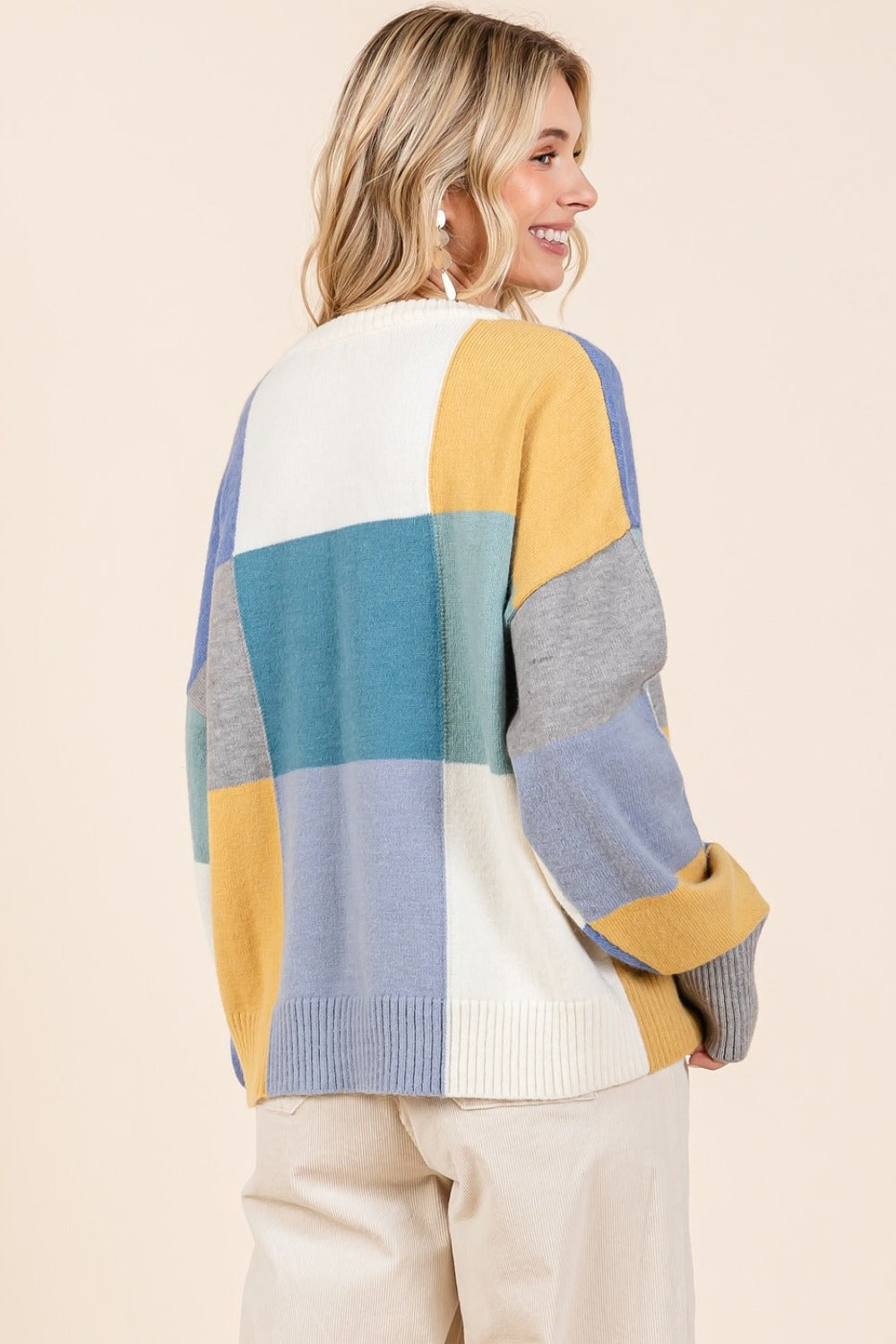 Lara | Mittoshop color block crew neck sweater