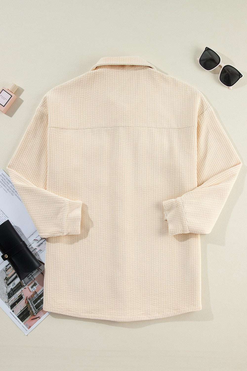 Nayeli | Buttoned, low shoulder jacket with pockets