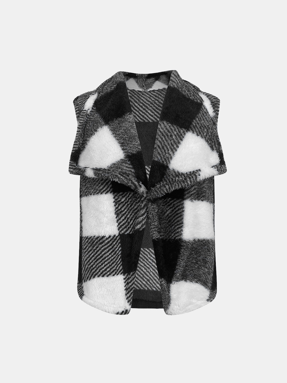 Yolanda | Checked vest coat with an open front