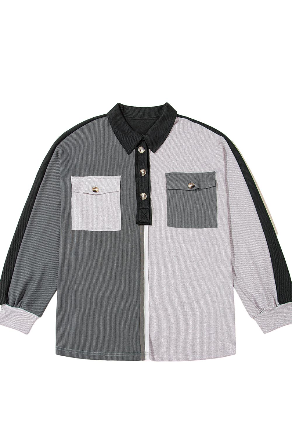 Susana | Long sleeve sweatshirt with color block collar and collar