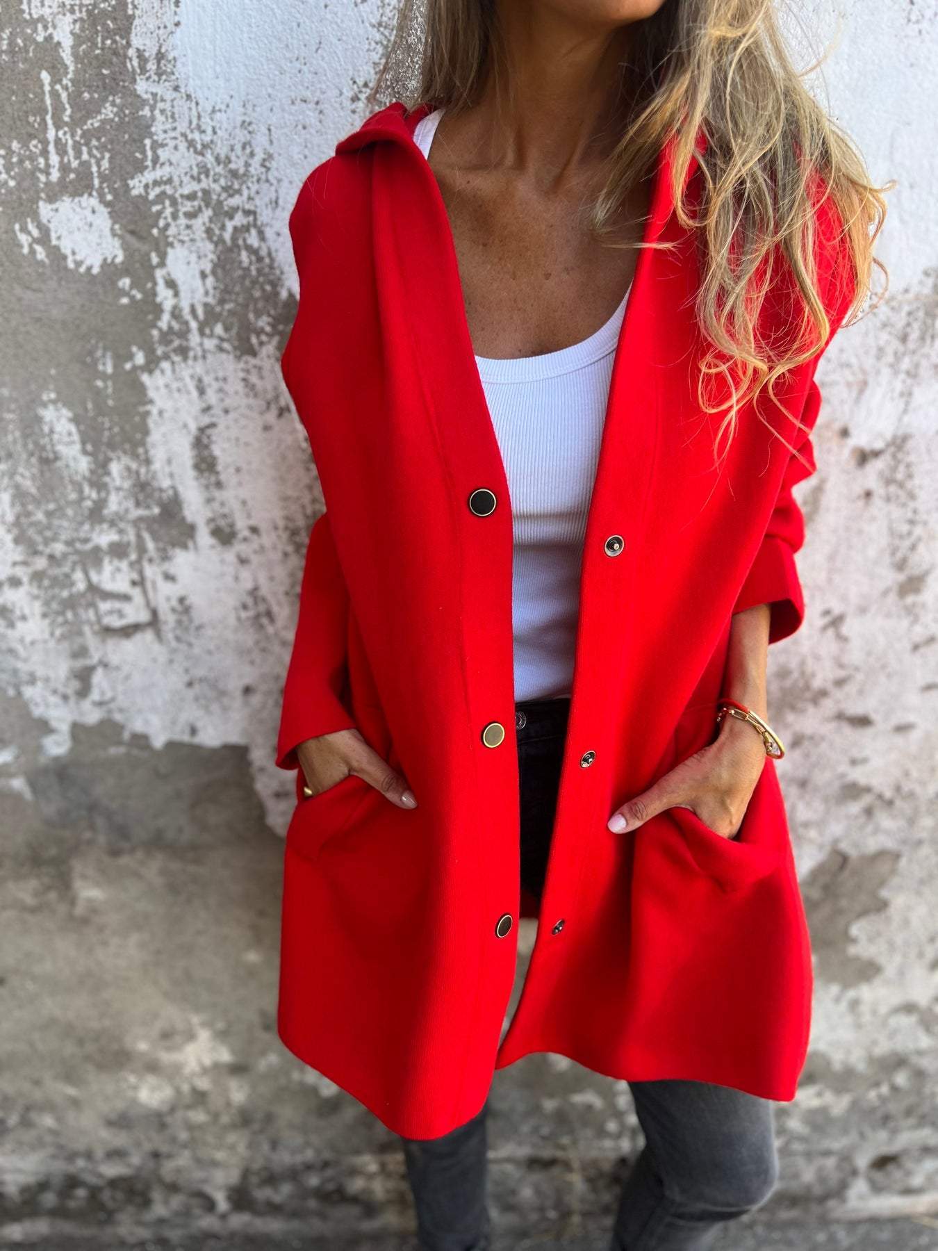 Anabel® | Cardigan with buttons and hood
