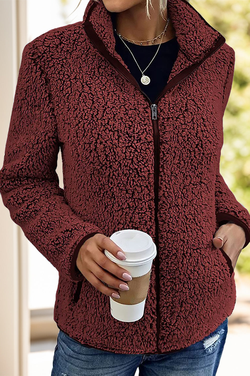 Doris | Turtleneck jacket with zip and pockets