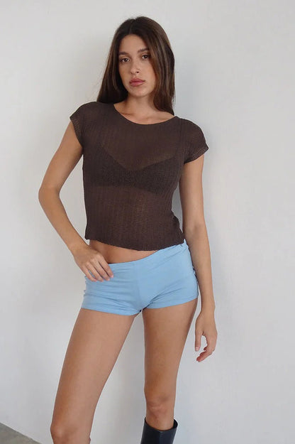 Casual Chic Stripe Skinny Low Waist Shorts