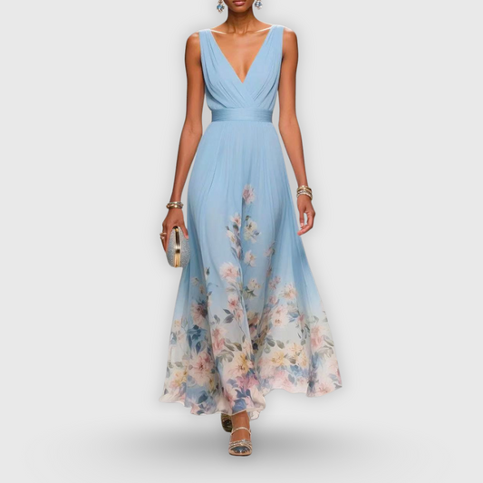 Deanna | Women's Sleeveless Floral V-Neck Maxi Dress