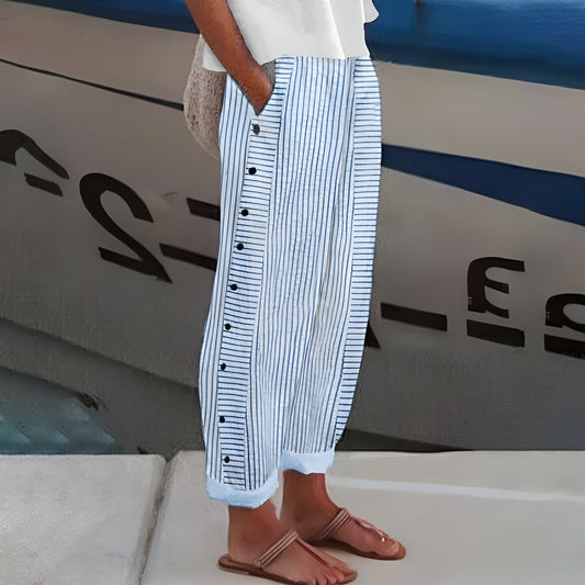 Debra | Women's High-Waisted Striped Pants
