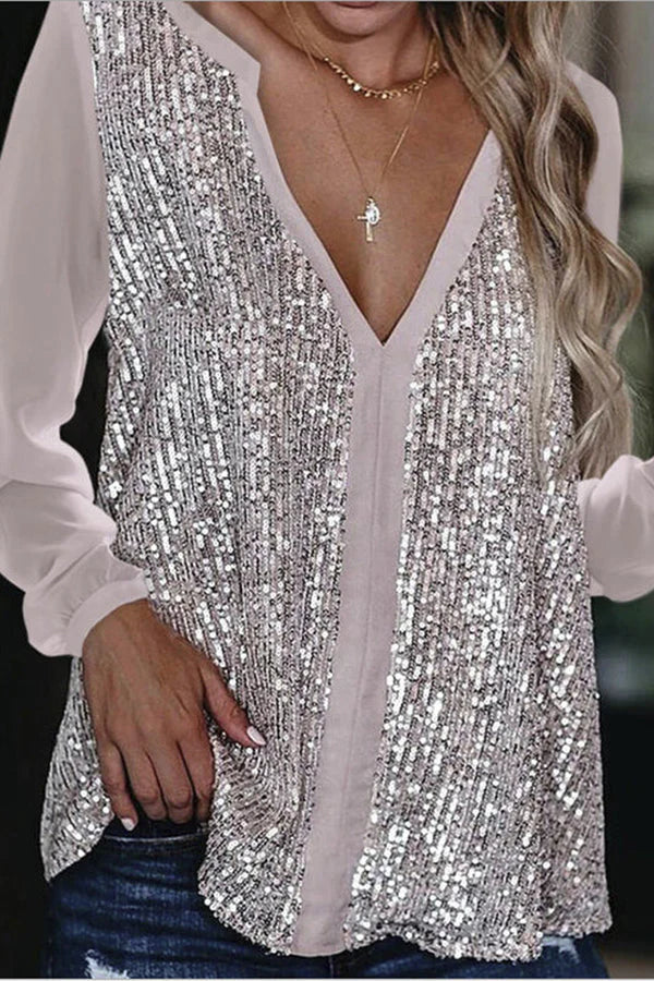 Buckett® | Long Sleeve Glitter Blouse