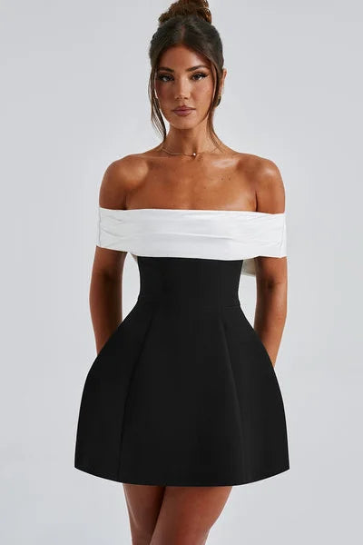 Romina® | Delta Mini Dress Black/White