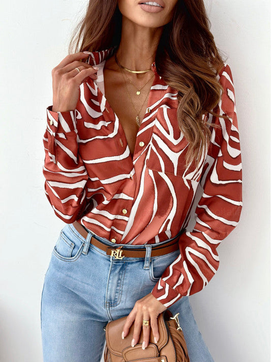 Fabiola® | Blouse Tidy Women'S Blouse With Satin Print