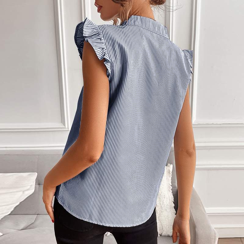 Nika® | Elegant Striped Designer Blouse Made Of Cotton